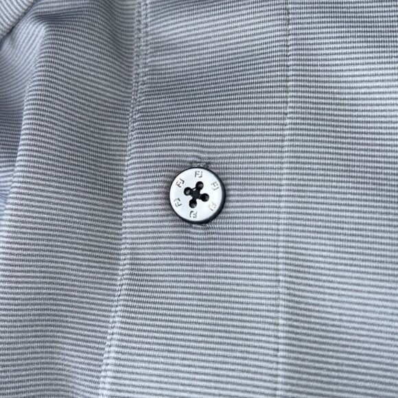 FootJoy Mens XL Golf Polo Shirt Striped Performance Stretch Gray & Blue - Picture 3 of 7